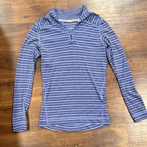 Smartwool Women's Navy Striped Long Sleeve Tee